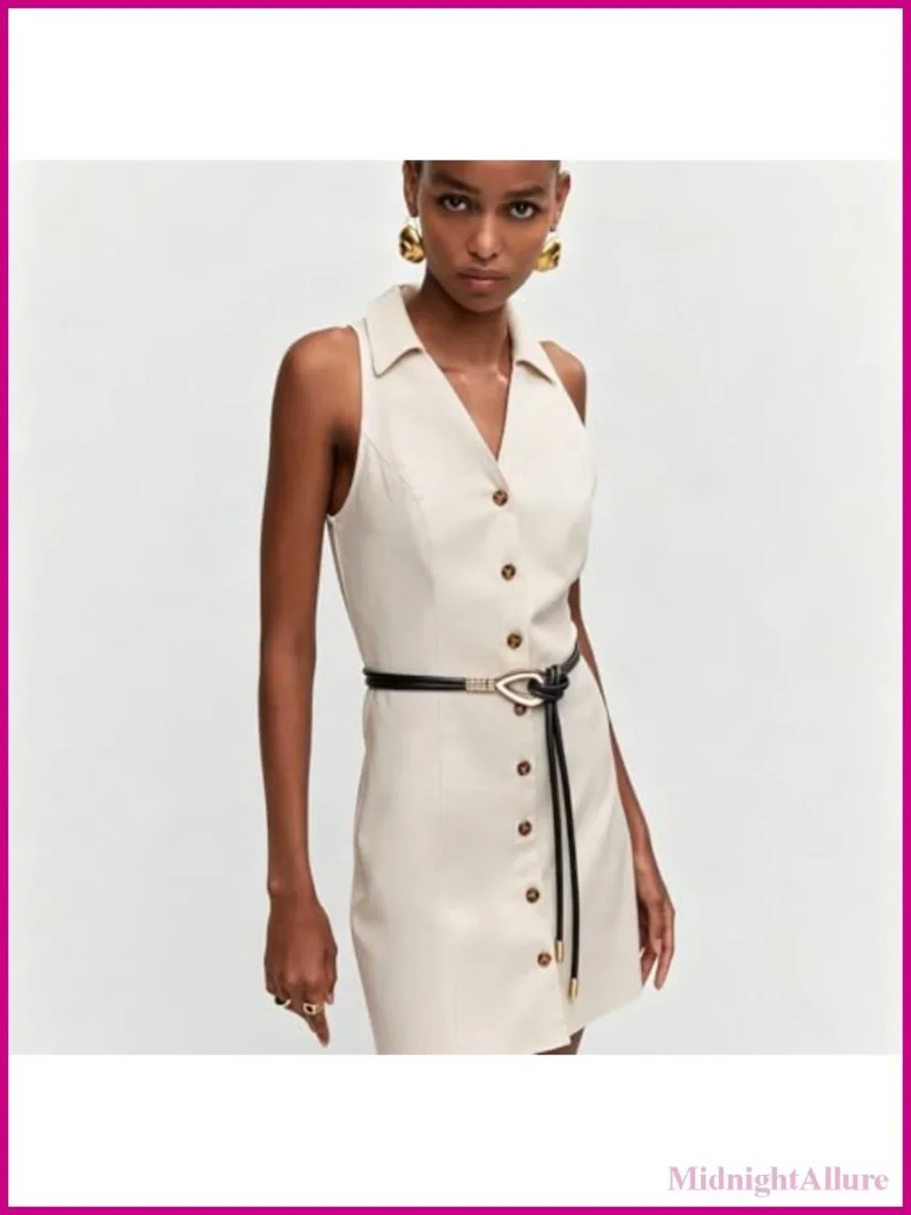 PU Leather Tie Waist Belt Thin Knotted with Metal Buckle